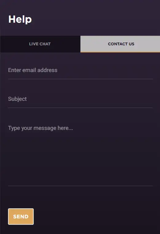 Contact form at JackpotJill Casino